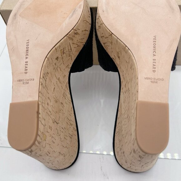 Veronica Beard Dali Woven Cork Platform Wedge Mules Black Women’s US 10 - $325 - Picture 11 of 11